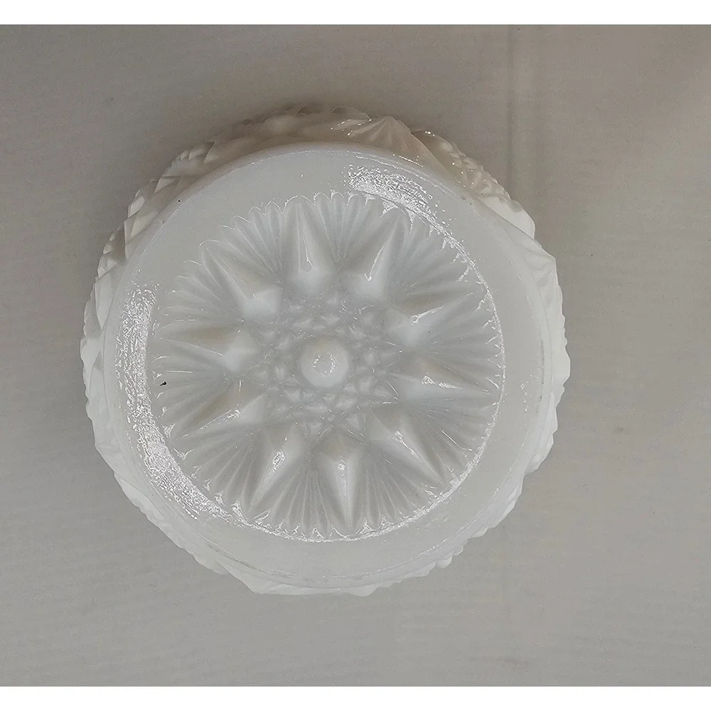 Vintage Milk Glass Creamer and Sugar Bowl Set Starburst mid-century‎ Farmhouse